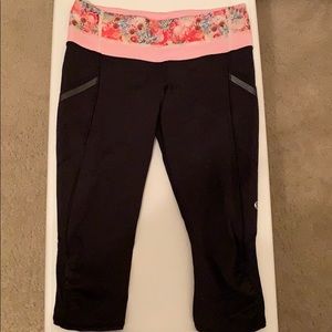 Lululemon crops flower top pants with pockets